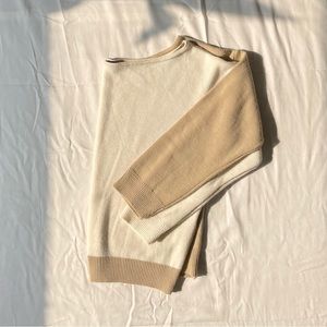 Two-Tone Split Sweater